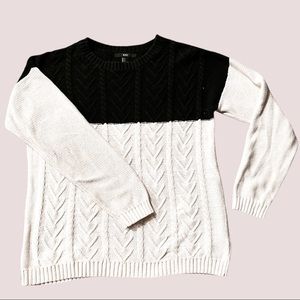 Color block sweater cream/black